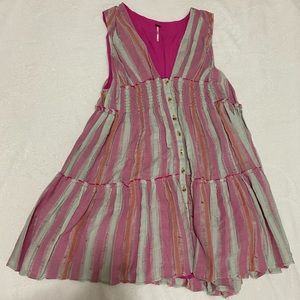 Free People Do It Again Cotton Striped Mini Dress